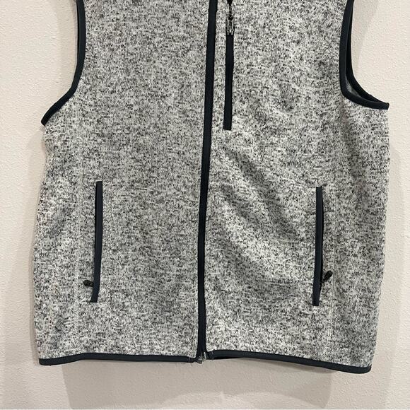 Free Country Men’s Sweater Vest Pumice Gray Fleece  Full Zip w/ Pockets - Medium - Picture 4 of 10
